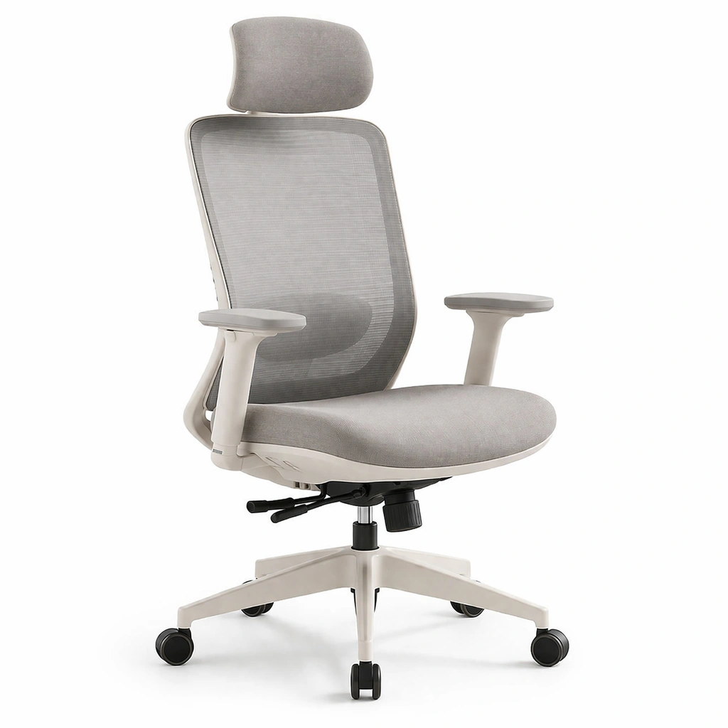 Silla ergonomica de oficina con reposacabezas y respaldo de malla transpirable-cozanoe